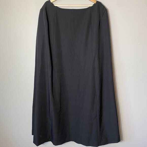 NWT Eloquii Women's Size 28 Boat Neck Cloak Sleeves Cocktail Cape Dress Black - Picture 14 of 16